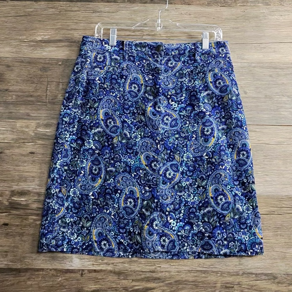 Talbots Blue Paisley Pencil Skirt